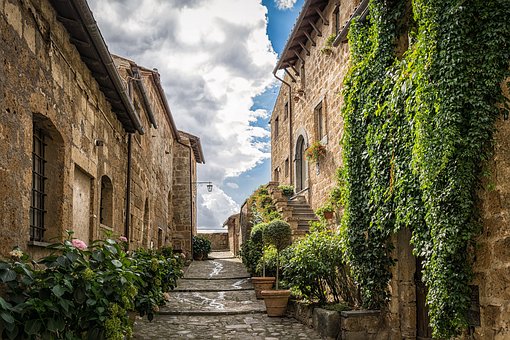 cobbled street